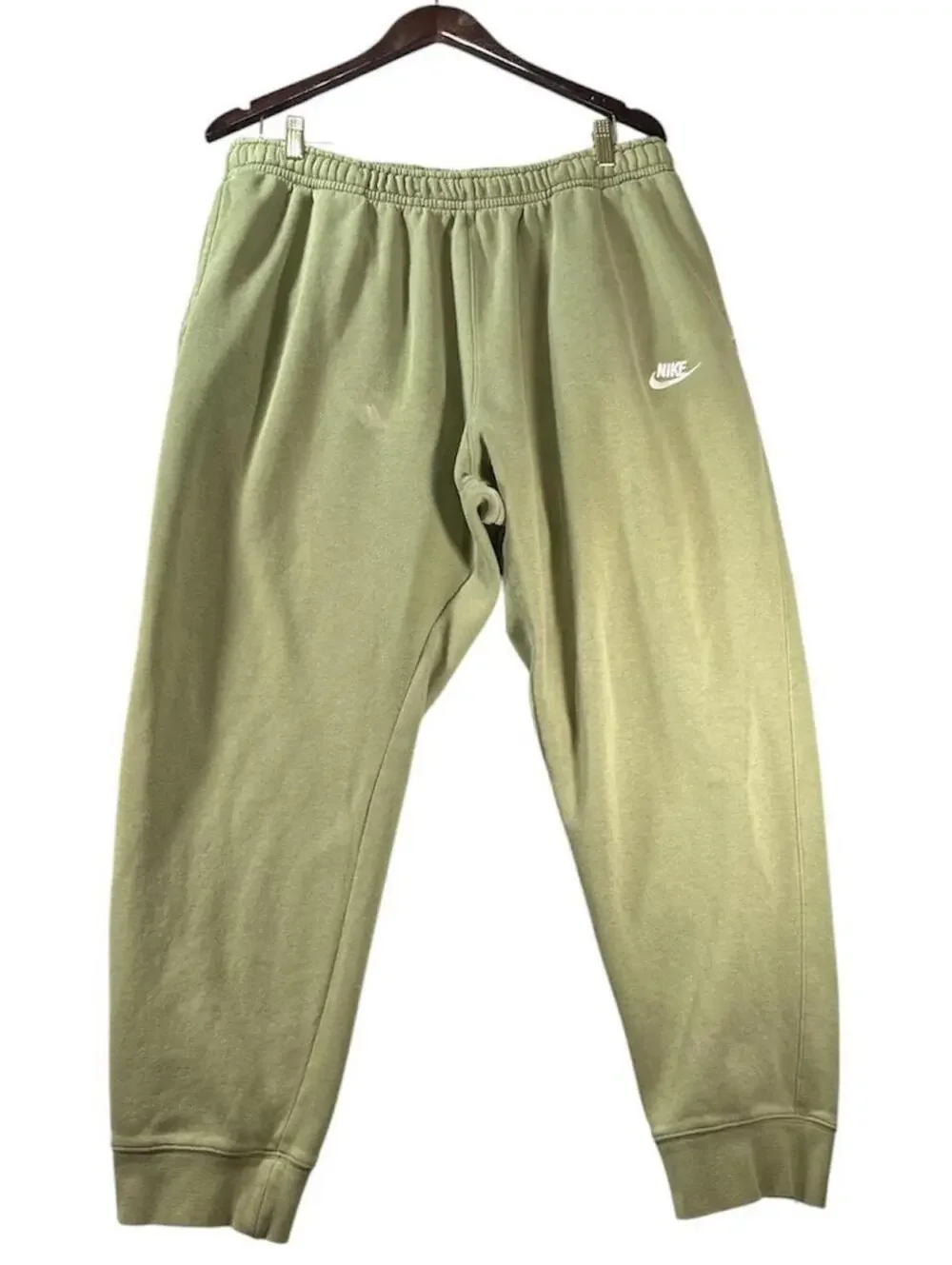 Nike Women's Green Khaki Sweatpants XXL Elastic Waistband Side & Back Pockets